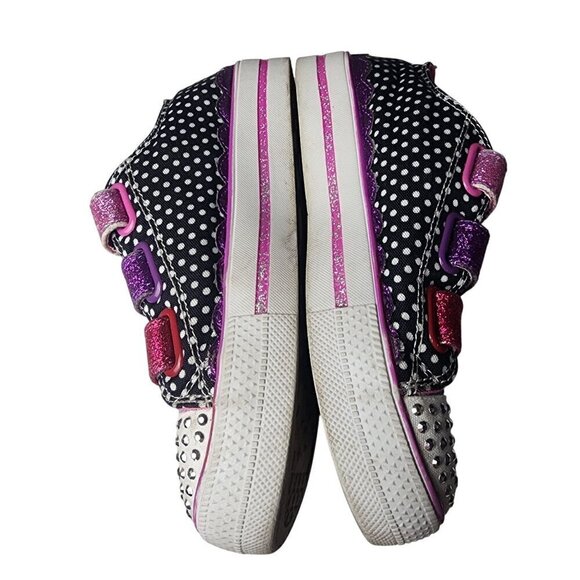 Skechers Twinkle Toes Low Top Sneakers Pink Purple Sparkles Size 2 - Picture 8 of 10